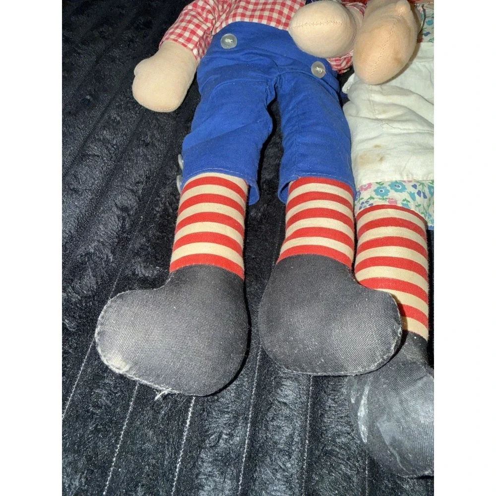 Vintage Raggedy Ann & Andy‎ Dolls Rag Doll Kinckerbocker Toy Co - Stains